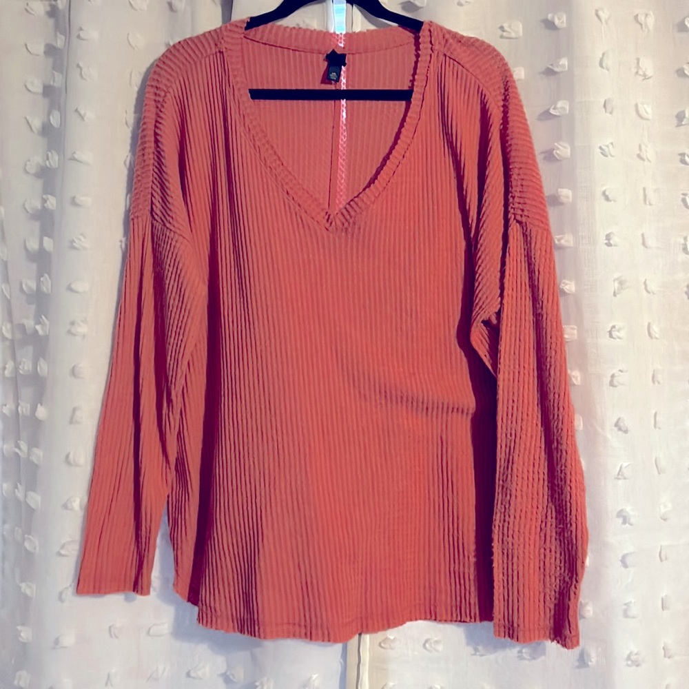 Wild Fable Salmon Waffle knit long sleeve  shirt in XXL